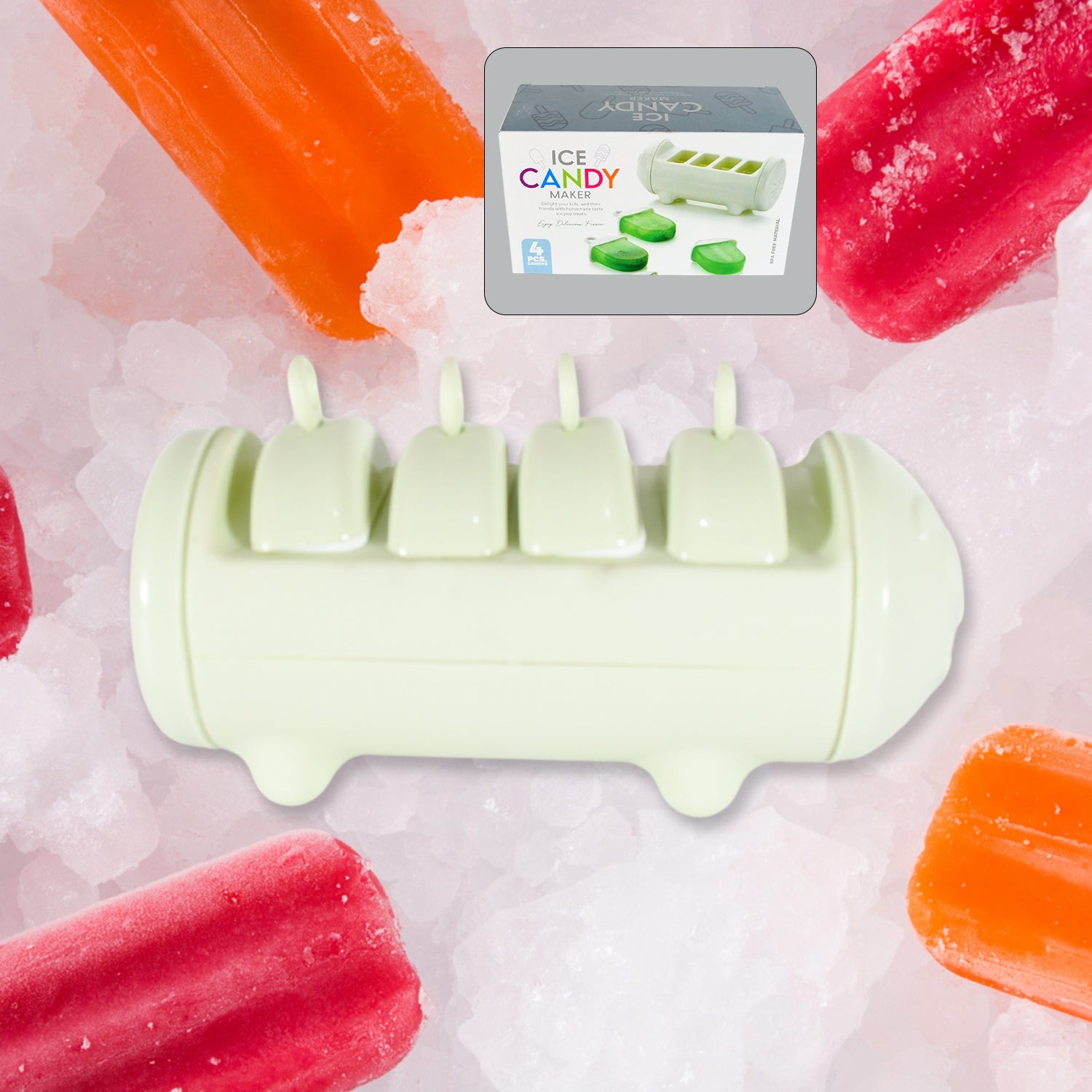 5596 CARTOON SHAPE MOLD ICE CANDY, POPSICLE MOLD ICE, PLASTIC ICE CANDY MAKER KULFI MAKER MOLDS SET WITH 4 CUPS (1 PC / MULTICOLOR) 5596 CARTOON SHAPE MOLD ICE CANDY, POPSICLE MOLD ICE, PLASTIC ICE CANDY MAKER KULFI MAKER MOLDS SET WITH 4 CUPS (1 PC / MULTICOLOR)